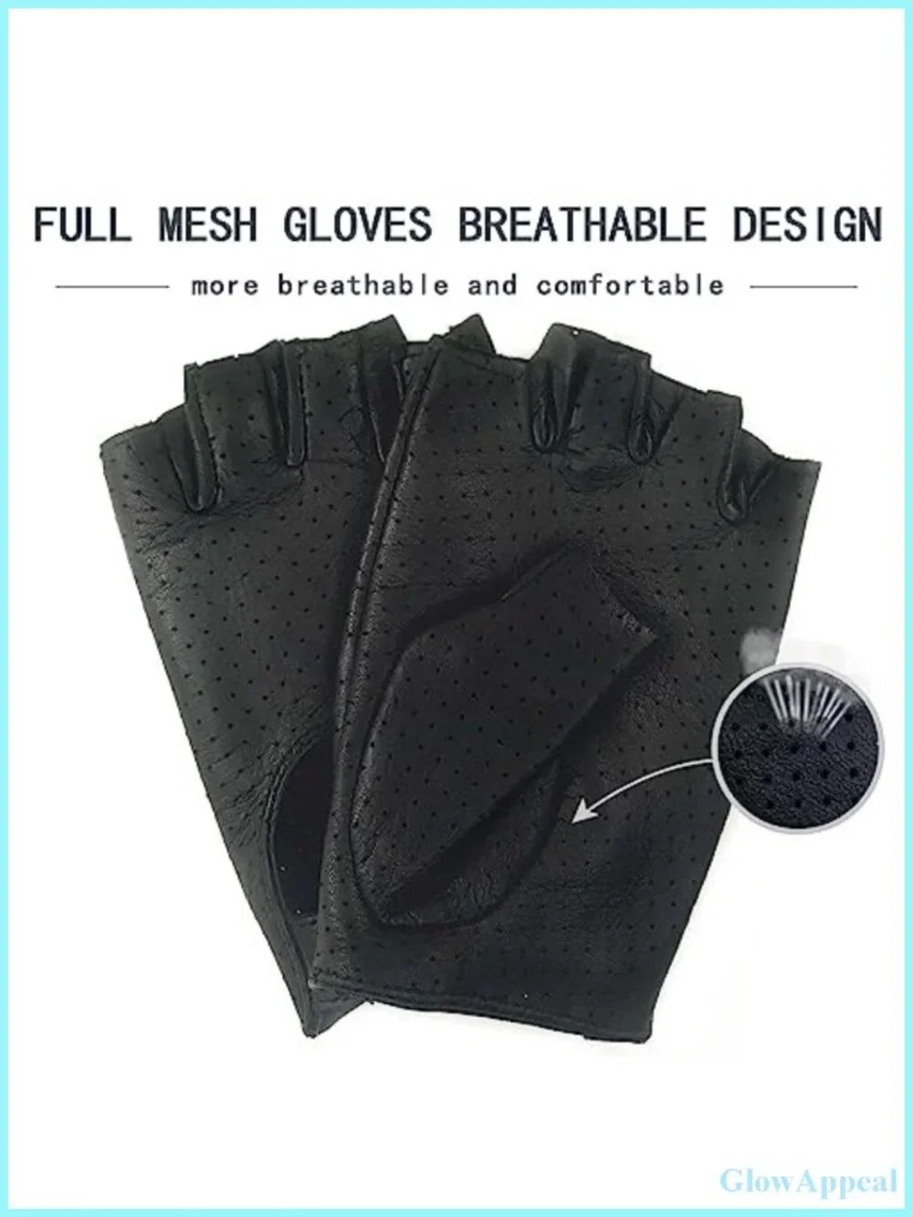 Womens Fingerless Driving Gloves Premium Lambskin Leather Breathable